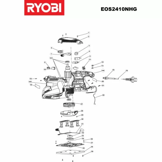 Ryobi S605D Spare Parts List Type: 1000024807